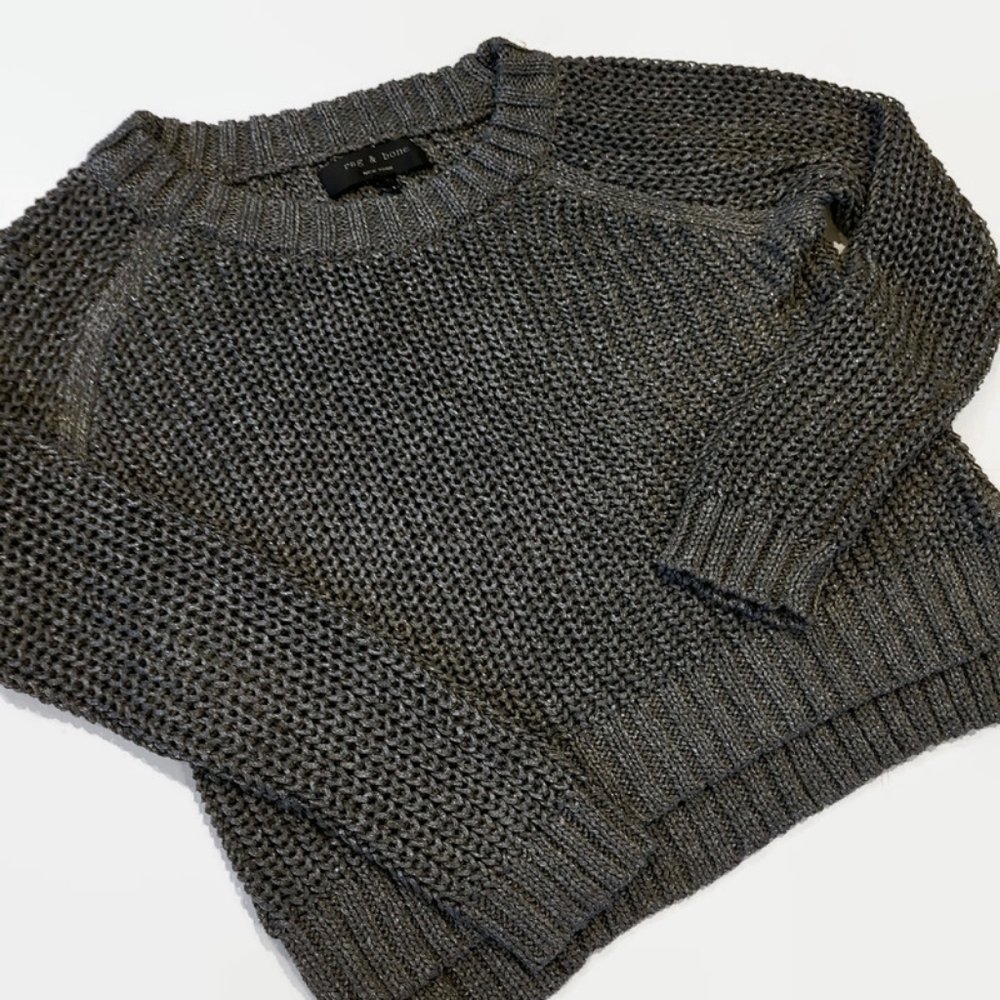 Rag & Bone Gray Metallic Sweater - Picture 4 of 12